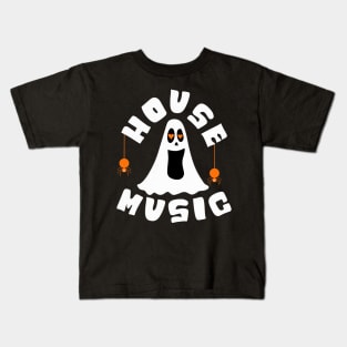 HOUSE MUSIC - Halloween Vibes (white/orange) Kids T-Shirt